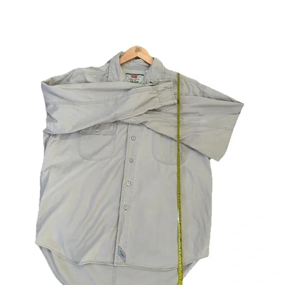 Levis VTG 90s Men L Metal Buttons Up Shirt Tactical Canvas Two Horse - Picture 11 of 11